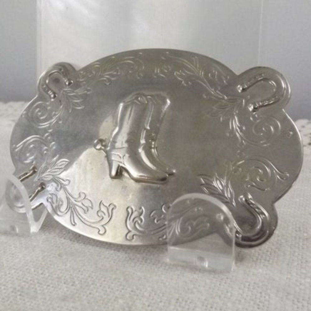 Vintage Cowboy Boots and Horseshoes Belt Buckle